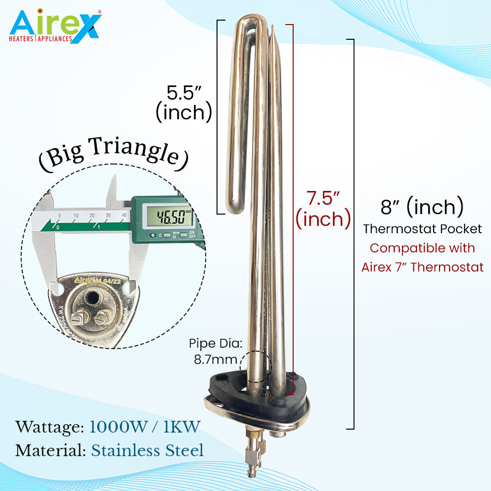 Triangular Heating Triangle Type Geyser Heating Element With Thermostat Pocket – AIREX